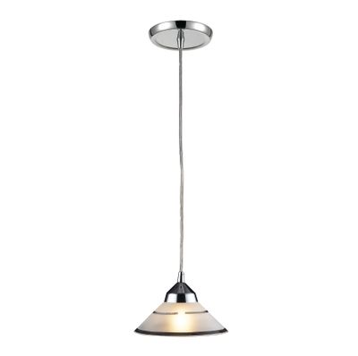 Refraction 7″ Wide 1-Light Mini Pendant - Polished Chrome with White Glass