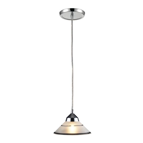 Refraction 7'' Wide 1-Light Mini Pendant - Polished Chrome with White Glass