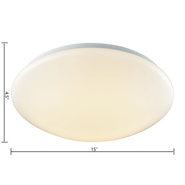 Kalona 15'' Wide 1-Light Flush Mount - White