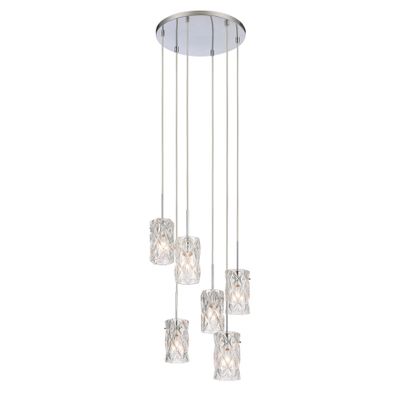 Forma de Crystal 17.5″ Wide 6-Light Pendant - Polished Chrome