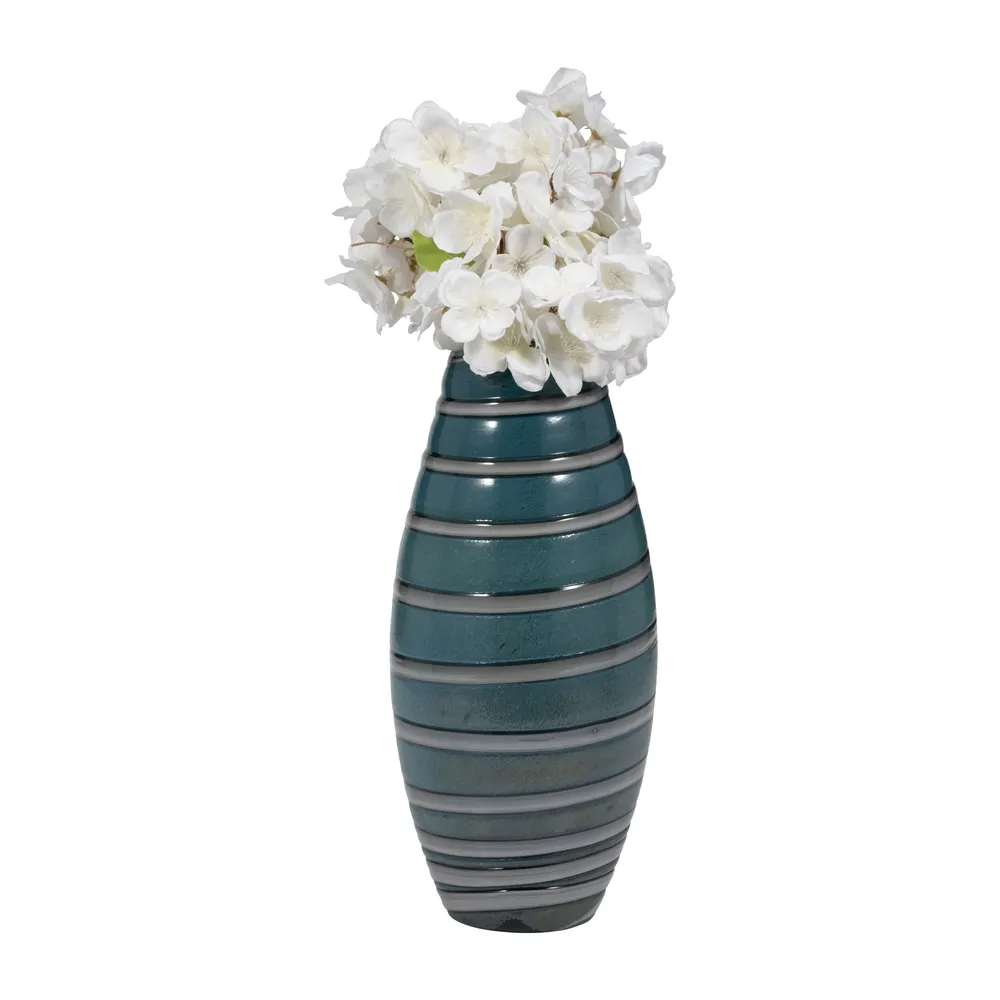 DENVERRIDGE BLUE GLASS VASE 12 (IN)