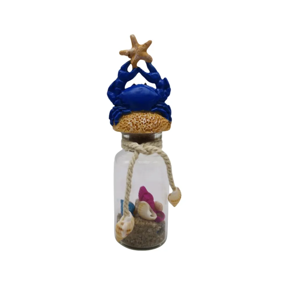 3" BLUE CRAB BOTTLE WITH SAND MAGNET