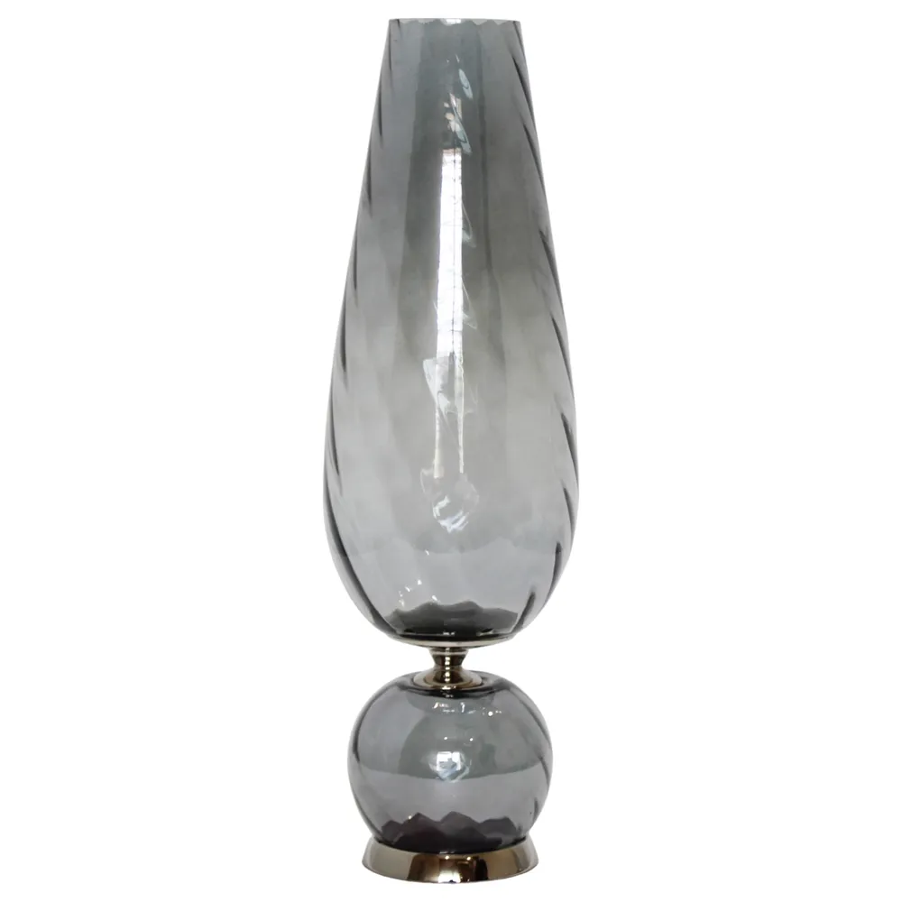 LINDENRUN GRAY GLASS VASE 21 (IN)