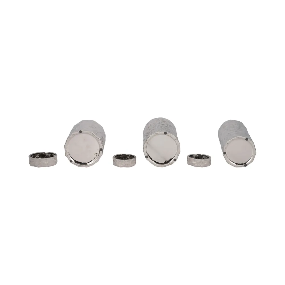 HENDONVIEW SET OF 3 SILVER VASES 14 (IN)