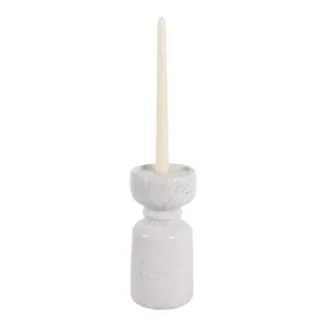 BARTONTON WHITE CANDLE HOLDER 9 (IN) 2