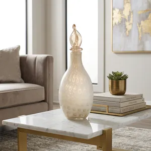 DENTONSHAW IVORY GLASS VASE 16 (IN) 2