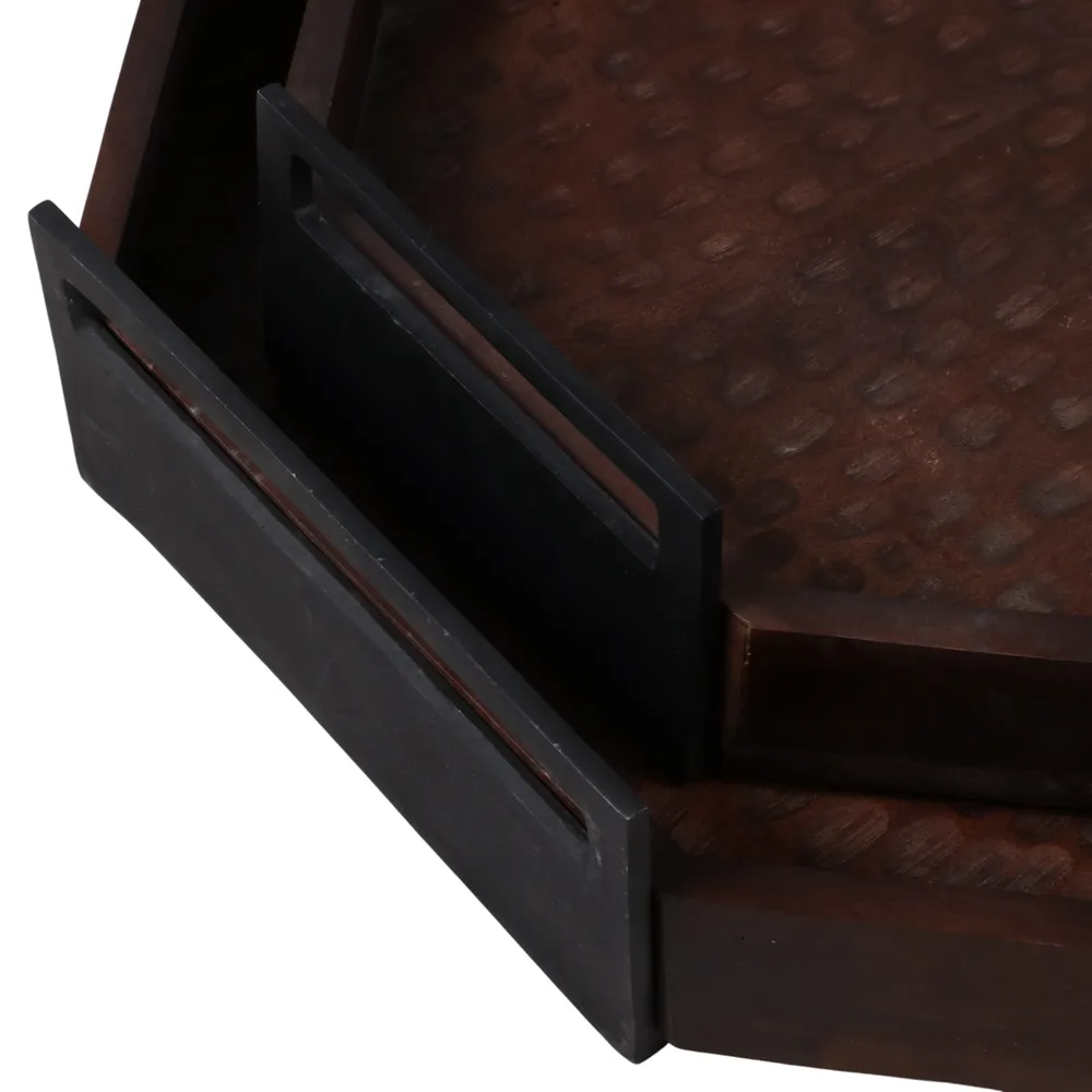 ERINOAK SET OF 2 BROWN TRAY 5 (IN)