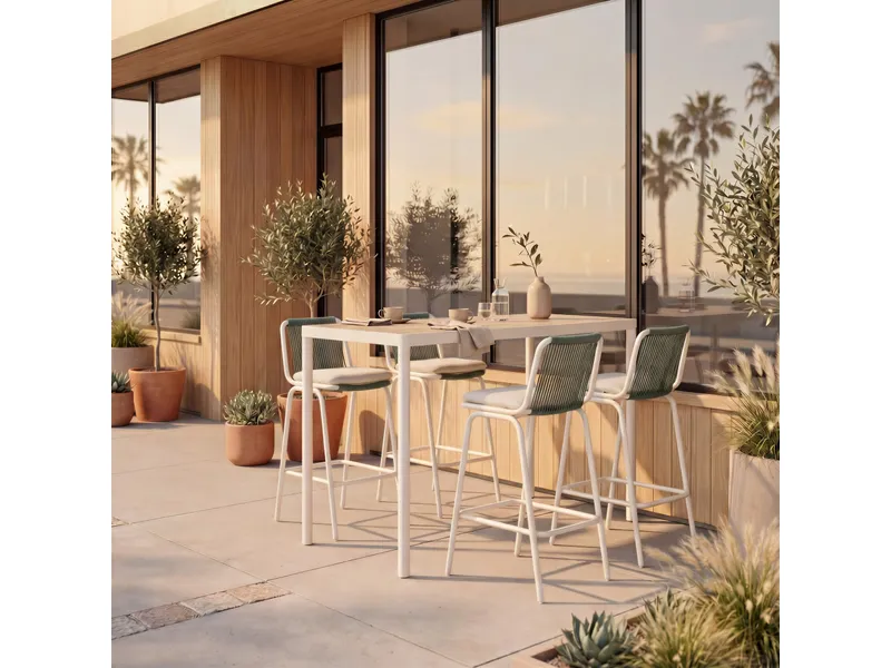 Luft Barstool White & Green 11