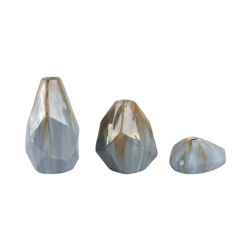PAXTONWORTH SET OF 3 BROWN VASES 9 (IN)