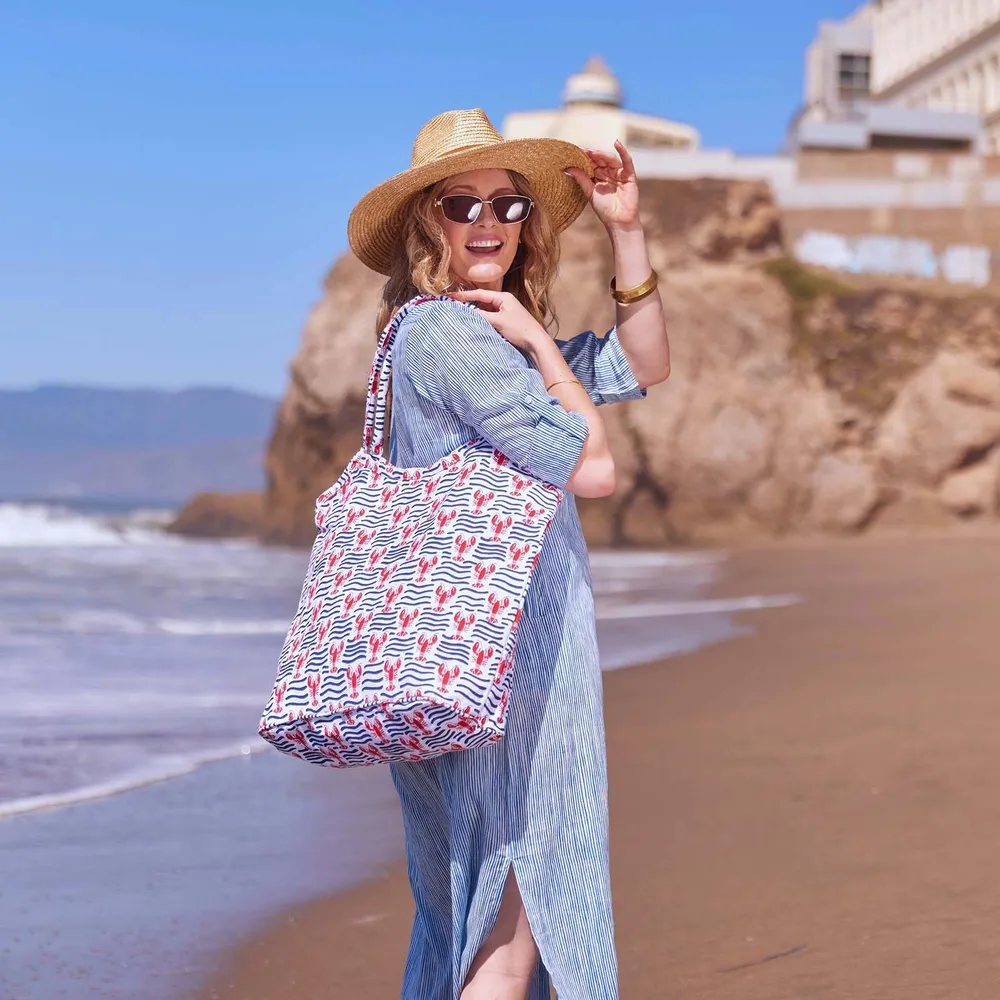 Lobster Waves Canvas Bucket Bag