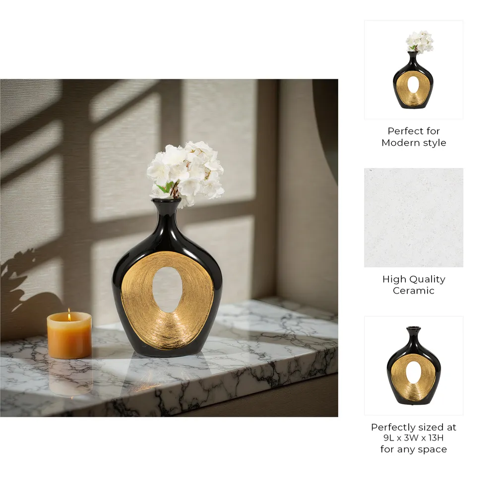 HARDENCLIFF BLACK VASE 14 (IN)