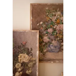 Set of 2 Floral Paintings on Burlap 3