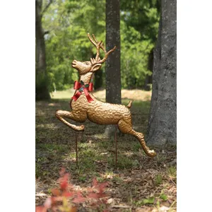 Painted Metal Reindeer Yard Stake 1