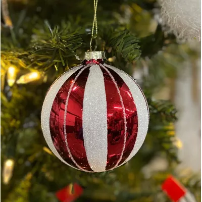 Peppermint Snow Ornament 3x3in