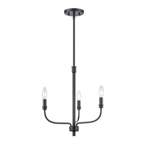 Newland 17'' Wide 3-Light Chandelier - Matte Black 1