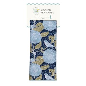 Chrysanthemum Bird Eco Kitchen Tea Towel 6