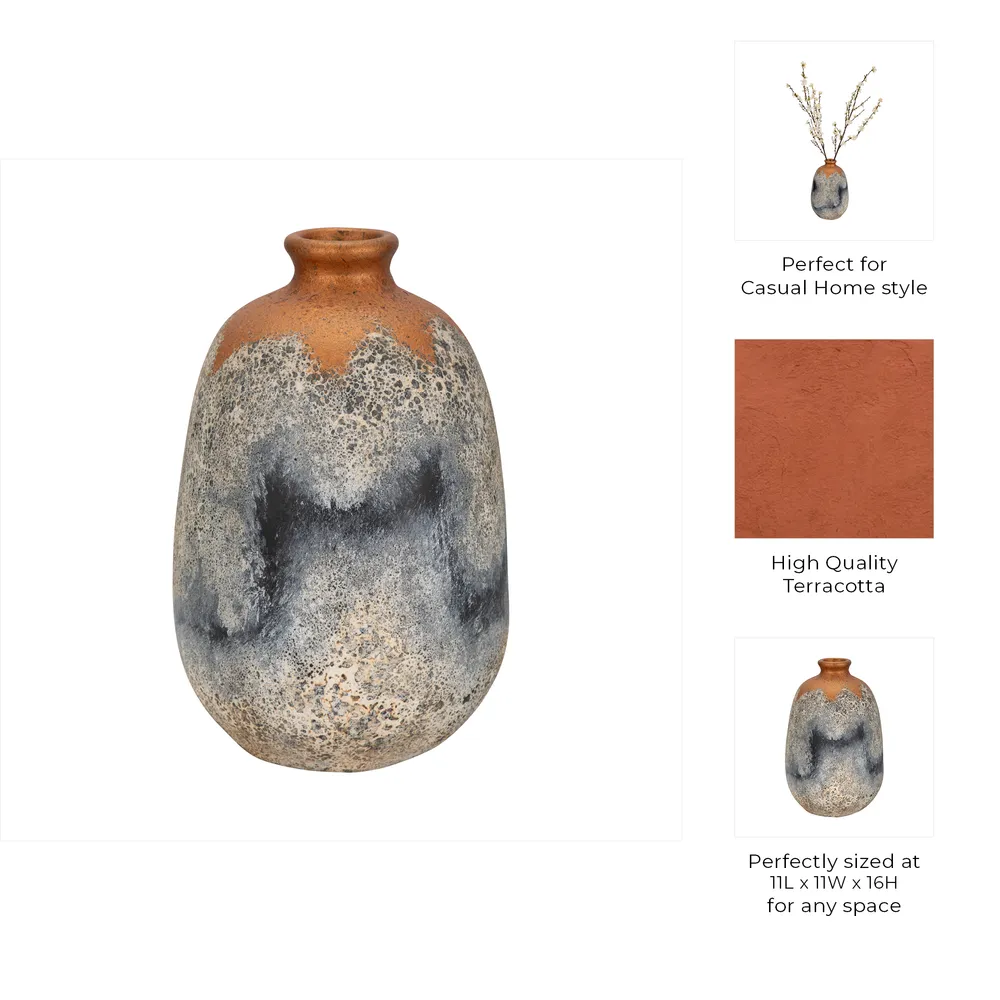 HOLLYROSE BLUE VASE 17 (IN)