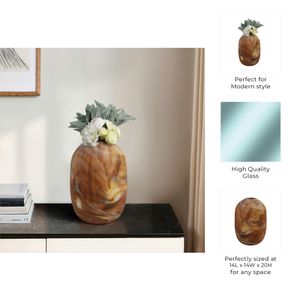 BARTONWOOD BROWN GLASS VASE 20 (IN) 10