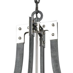 Riveted Plate 28'' Wide 8-Light Chandelier - Silverdust Iron 5