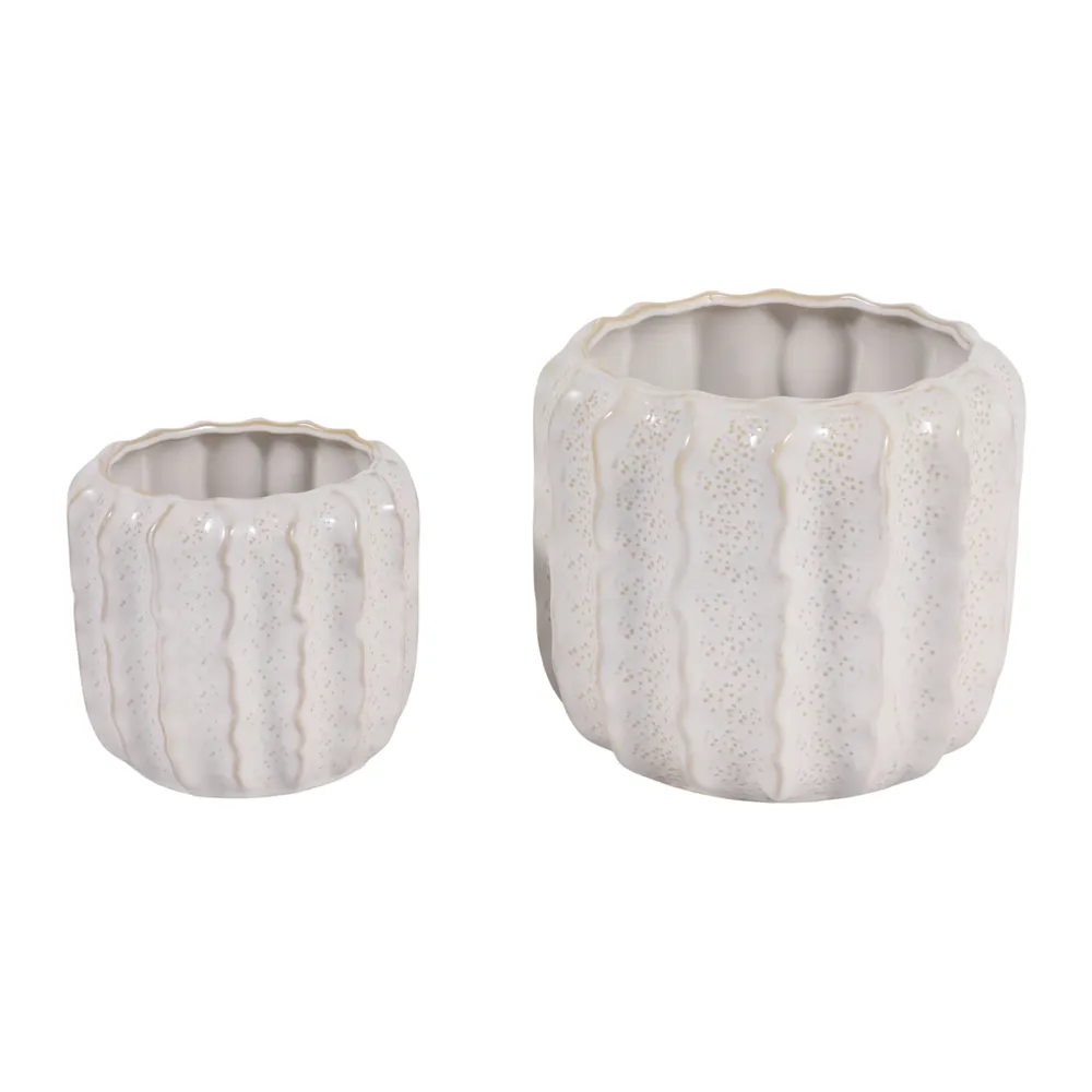 VALBEACH SET OF 2 IVORY PLANTER 7 (IN)