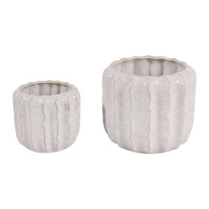 VALBEACH SET OF 2 IVORY PLANTER 7 (IN) 1