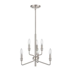 Saginaw 18'' Wide 6-Light Chandelier - Satin Nickel 2