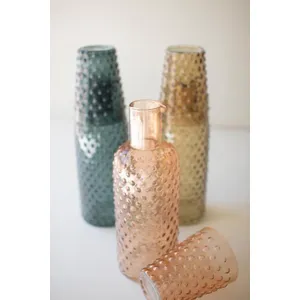 Set of 3 Bubble Glass Carafes with Tumbler 1