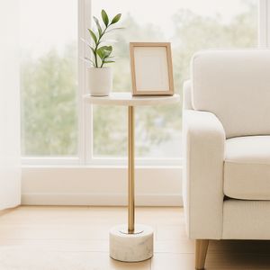 MERCERCLIFF WHITE TABLE 24 (IN) 12