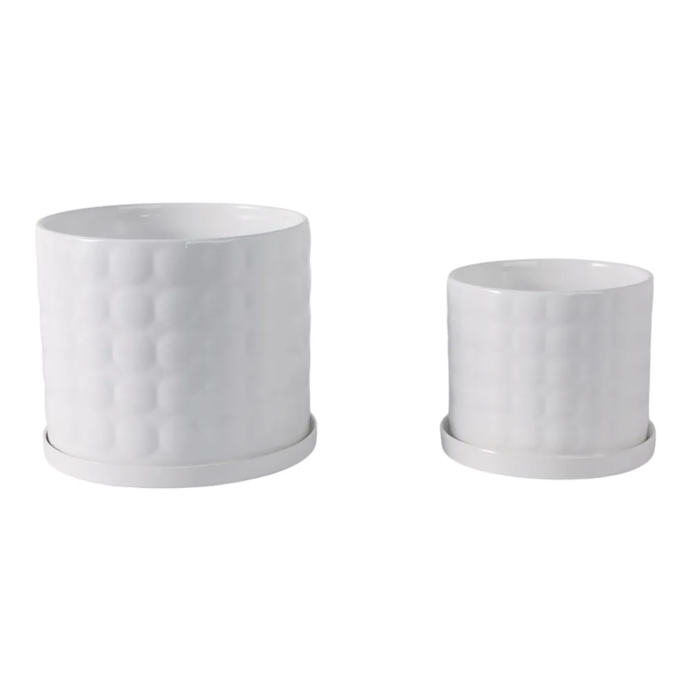 NICOLEMOOR SET OF 2 WHITE PLANTER 7 (IN)