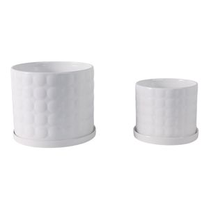 NICOLEMOOR SET OF 2 WHITE PLANTER 7 (IN) 3