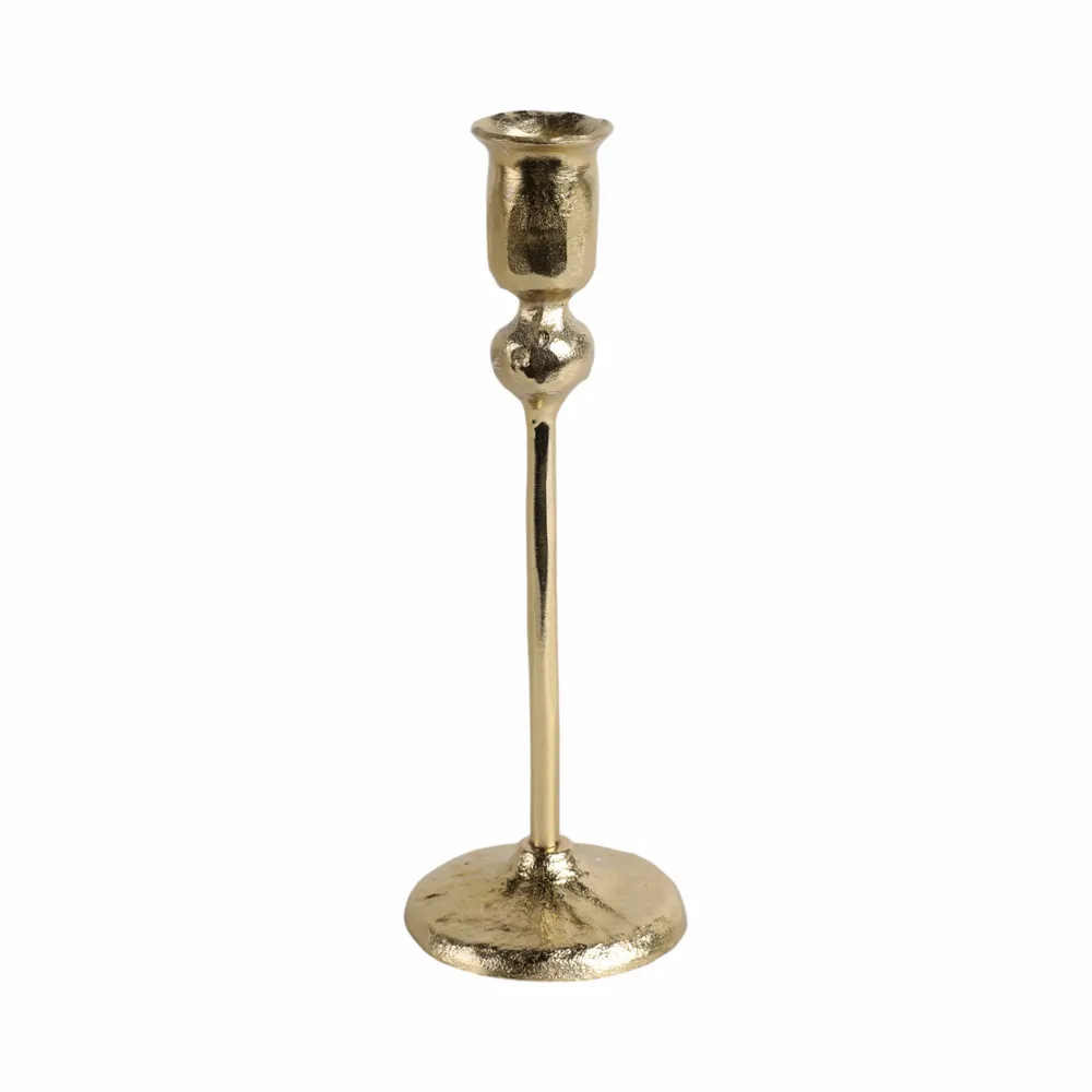 BAKERHAM GOLD CANDLE HOLDER 9 (IN)