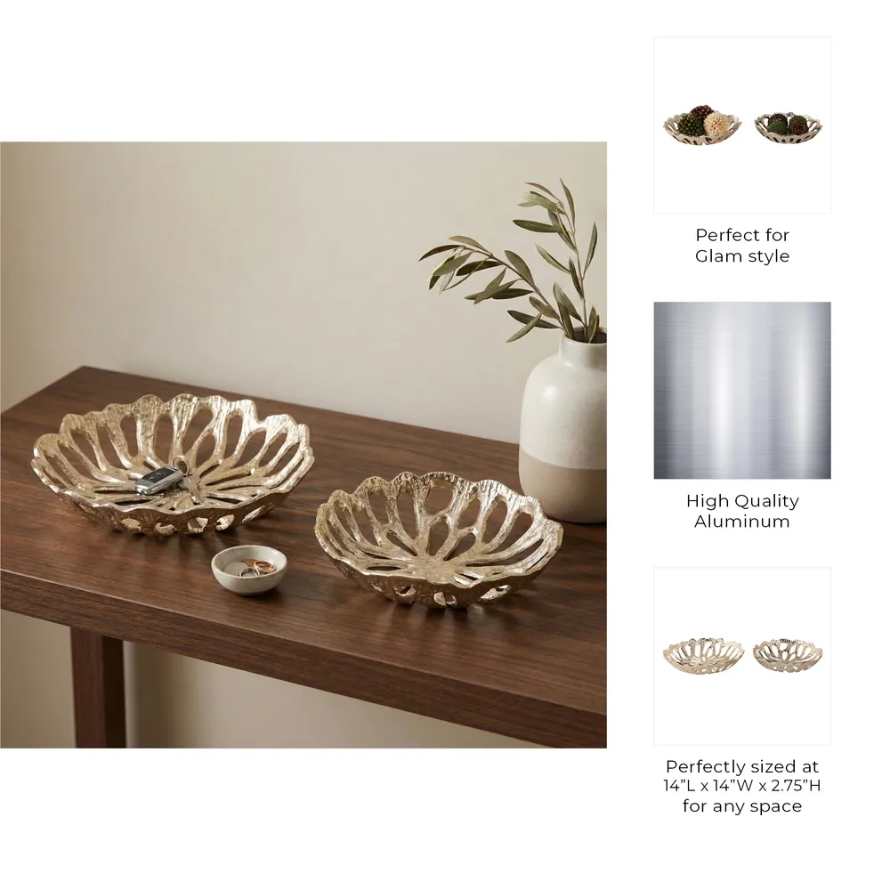 PEYTONWOOD SET OF 2 GOLD BOWLS 3 (IN)