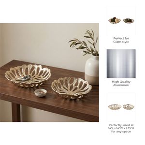 PEYTONWOOD SET OF 2 GOLD BOWLS 3 (IN) 9