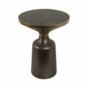 20" METAL ACCENT TABLE GREEN MARBLE TOP, MULTI 4