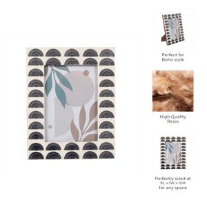 RESIN, 5X7 BLACK ARCHES PHOTO FRAME, IVORY/BLACK 8