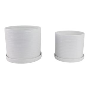 REEDBURN SET OF 2 WHITE PLANTER 11 (IN) 1