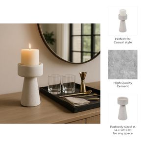 CARLIN WHITE CANDLE HOLDER 8 (IN) 10