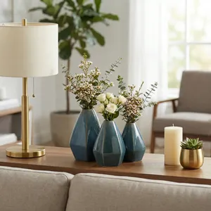 GIFFORDCLIFF SET OF 3 BLUE VASES 13 (IN) 10