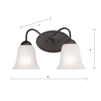 Conway 15'' Wide 2-Light Vanity Light - Oil Rubbed Bronze