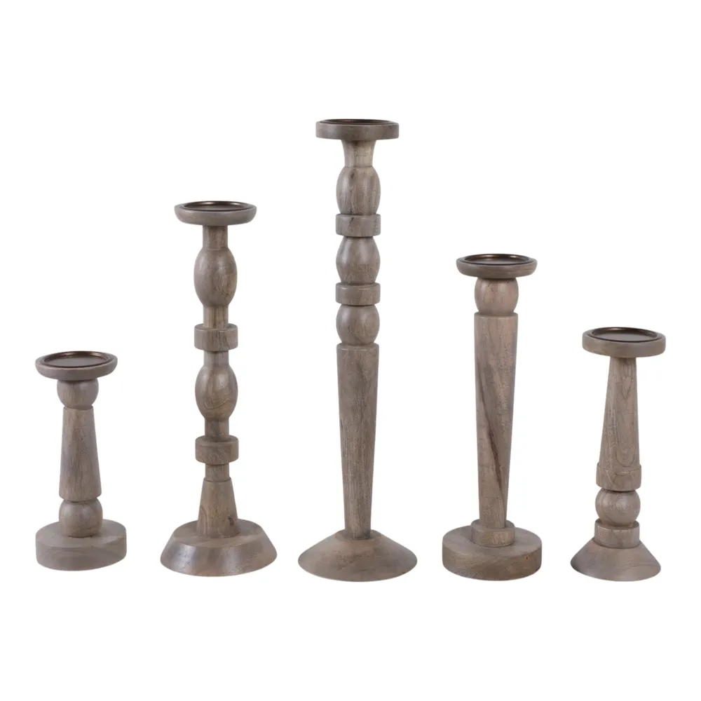 MERCERMOOR SET OF 5 BROWN CANDLESTICK 22 (IN)