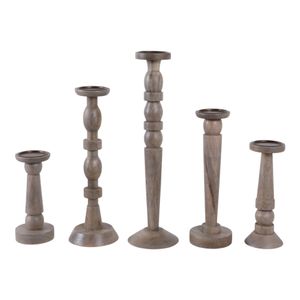 MERCERMOOR SET OF 5 BROWN CANDLESTICK 22 (IN) 4