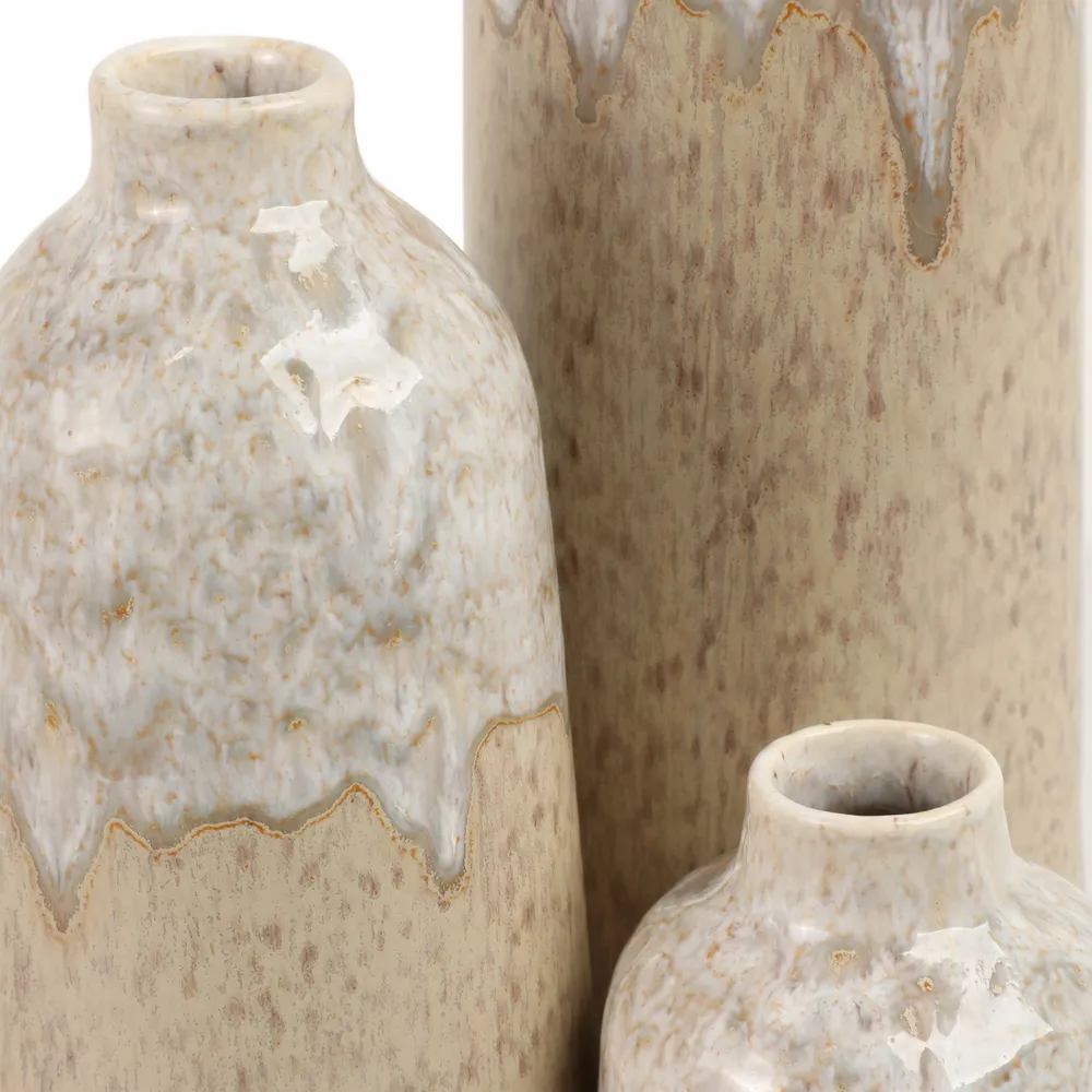 KELSEYLAKE SET OF 3 TAN VASES 16 (IN)