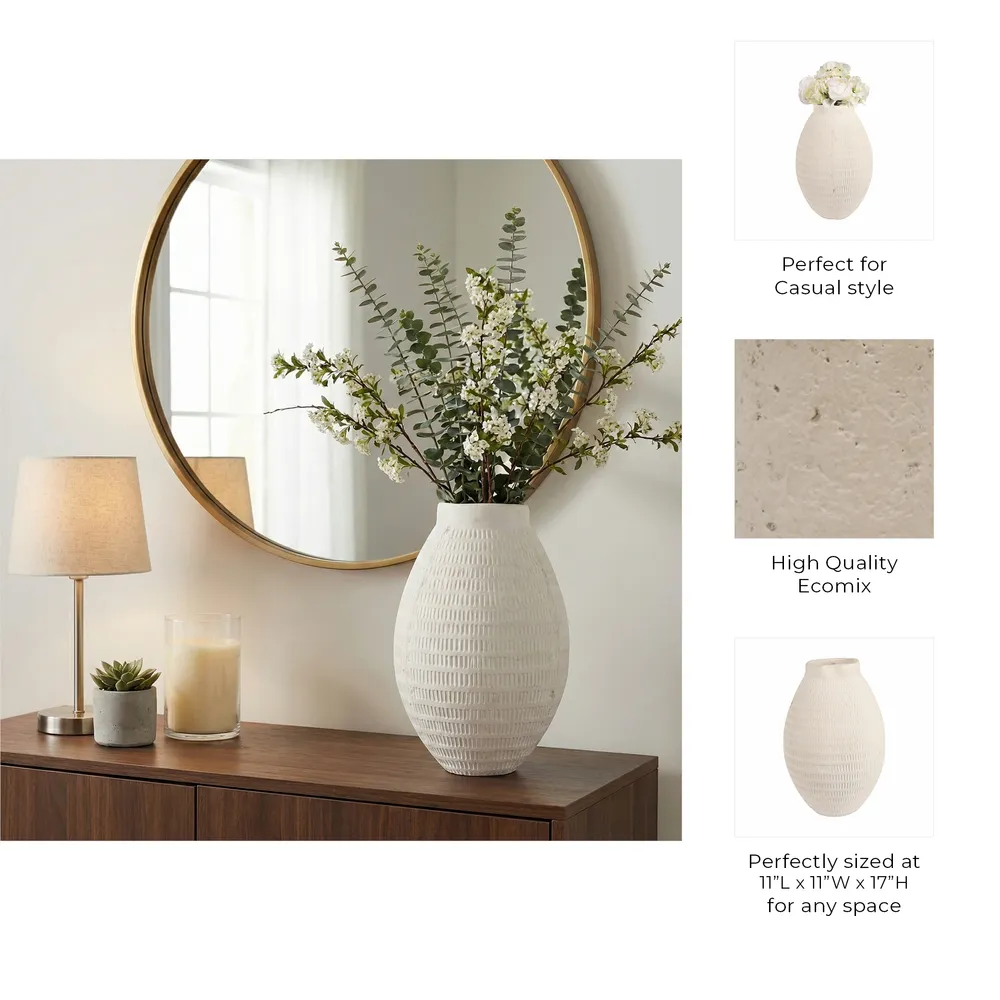 HAZENVALE WHITE VASE 17 (IN)