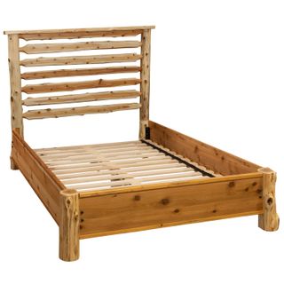 Headwaters Bed with Dimensional Cedar Rail System - Single - Coffee
