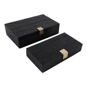 HAZENHOLM SET OF 2 BLACK BOXES 4 (IN) 5