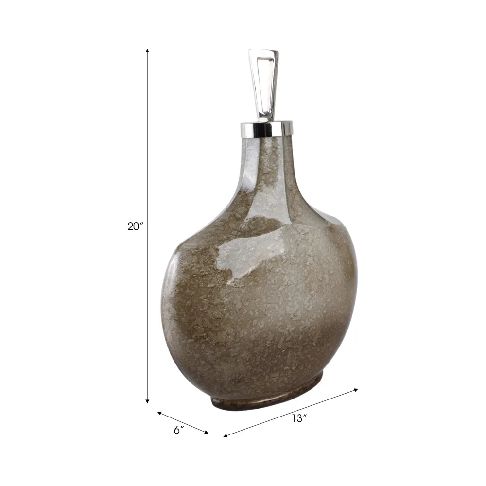TATUMMORE WHITE GLASS VASE 20 (IN)