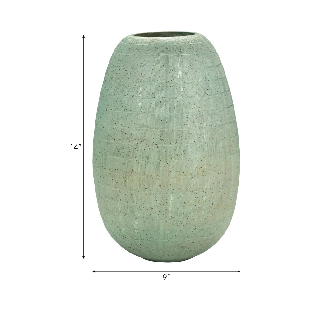 ZEBMORE BLUE GLASS VASE 14 (IN)
