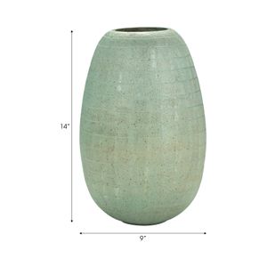 ZEBMORE BLUE GLASS VASE 14 (IN) 8