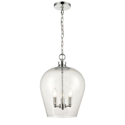 Darlene 13″ Wide 3-Light Pendant - Polished Chrome