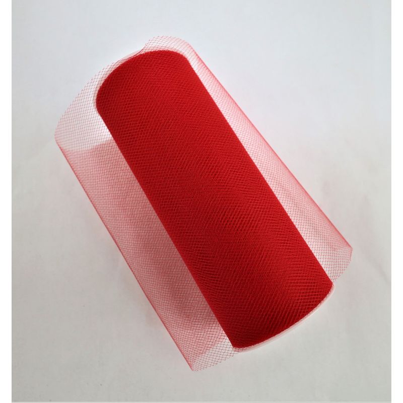 6" x 25yds Tulle Ribbon, Red